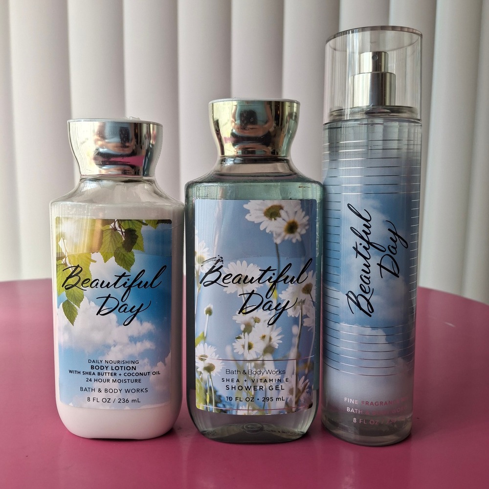 Bath & Body Works BEAUTIFUL DAY Lotion Shower Gel Wash Fragrance Mist Set of 3